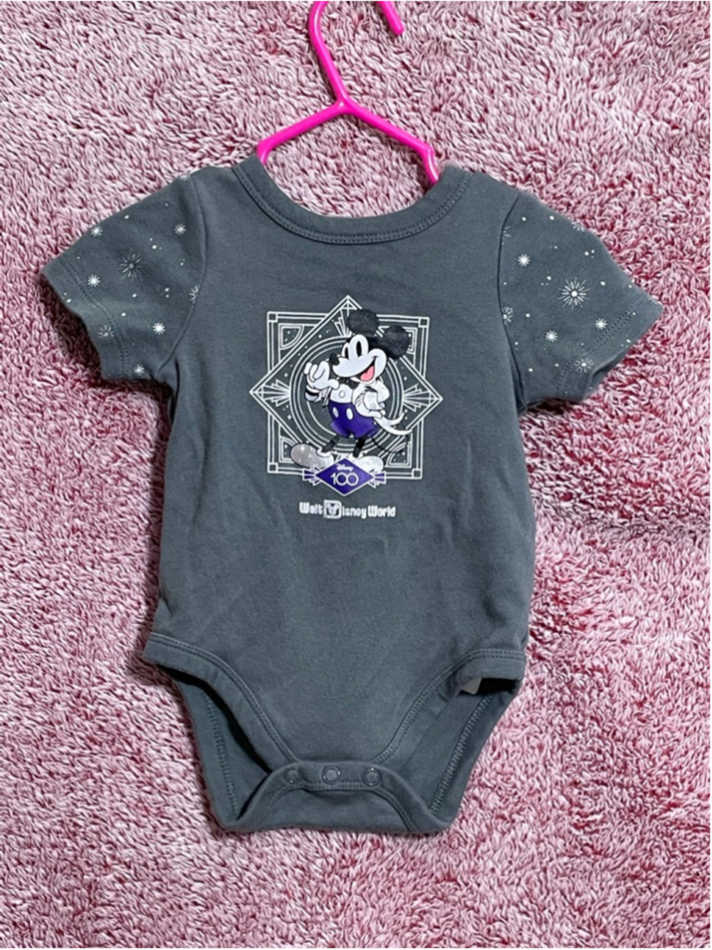 Disney baby 100 years of magic Gray Mickey Mouse Bodysuit 6-9 Months